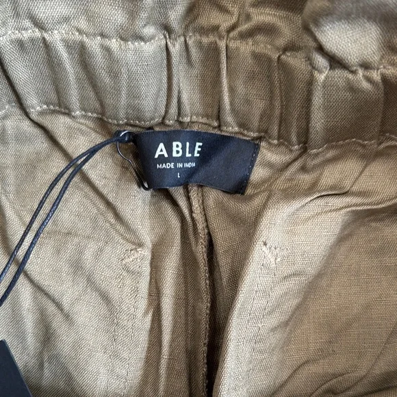 NWT Able Janis Paperbag Olive Green High Waist Shorts Relaxed Fit Size Large - Picture 7 of 12